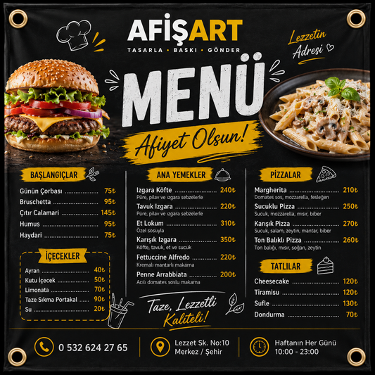 Restoran Menü Afişi